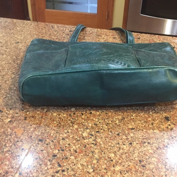 PRICE DROP**EUC LEADERS IN LEATHER TOOLED LEATHER TOTE BAG - Picture 2 of 8